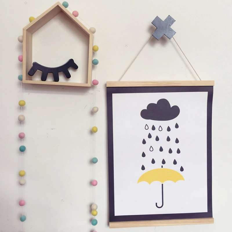 Nordic Style Wooden Framed Canvas Painting Hanger Wall Art Print