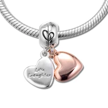 Подходит для Пандора шармы браслеты мать и дочь любовь Висячие бусины стерлингового серебра 925-ювелирные изделия