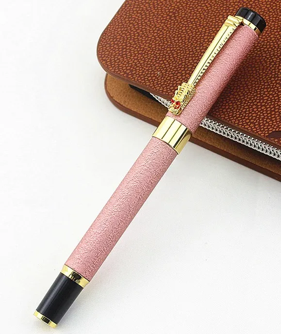 Роскошная металлическая ручка с драконом, винтажная, 0,5 мм, перо, чернильные ручки для письма, бизнес-подарок, офисные принадлежности, авторучка - Цвет: R
