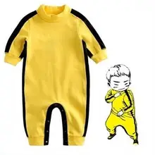 Новая одежда для маленьких мальчиков и девочек Комбинезон китайский Гонконг Фу Спортивный костюм для малышей герой Bruce Lee новорожденных Детский костюм Одежда для альпинизма