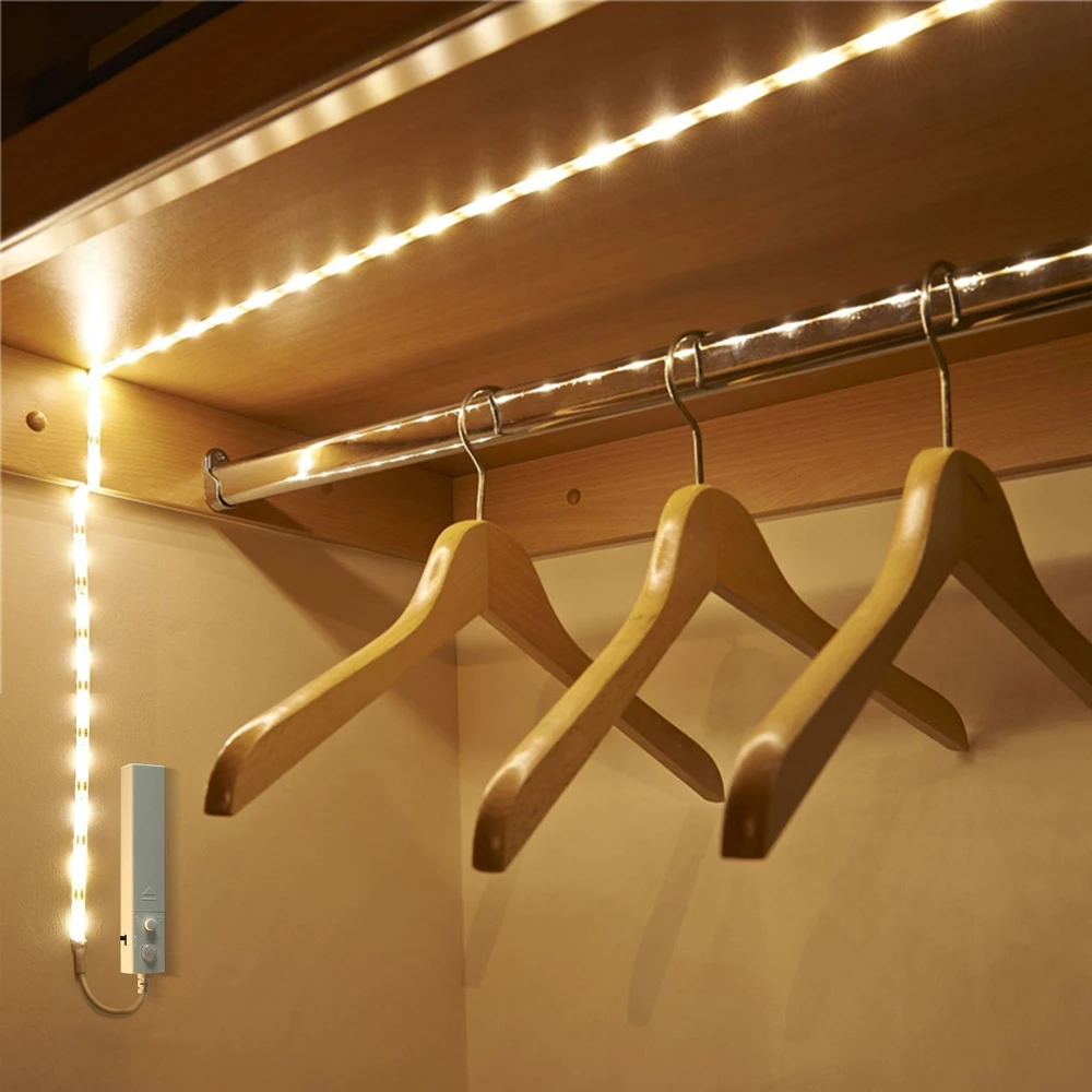 

1M 30 LED Strip Motion Sensor Strip Light Dual Mode Waterproof LED Light Warm White Human Body Sensor Lights