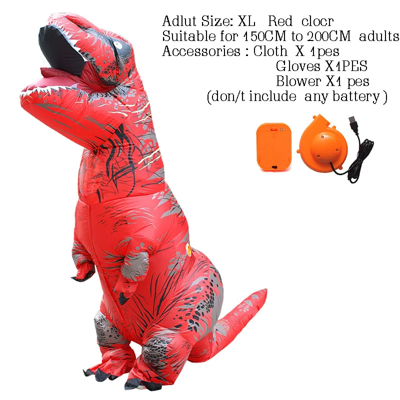 T-rex динозавр надувной костюм deguisement Хэллоуин pour animaux Косплей маскарадный костюм динозавр - Цвет: Adult Size