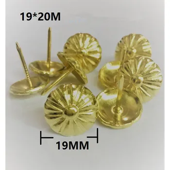 

Vintage Flower Nail Decorative Upholstery Tacks Stud Wooden Box Case Furniture Nails Pushpin,Antique Nail Yellow,19*20mm,50Pcs