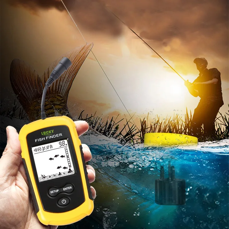 FF1108-1 و FF1108-1CT المحمولة صياد السمك سونار العمق مسبار إنذار للماء Fishfinder سونار الأسماك (FF1108-1)
