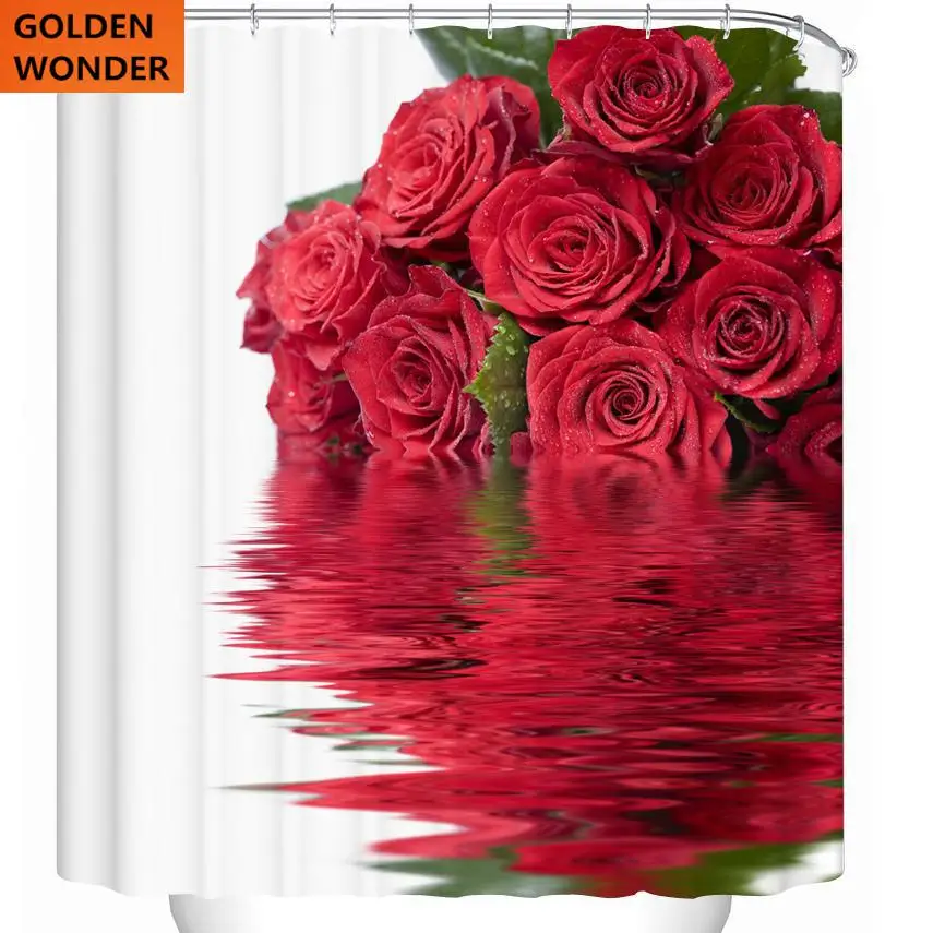 

New Safflower Polyester Thickened Waterproof Shower Curtain Mildew Half Shade Toilet Partition Bathroom Curtain