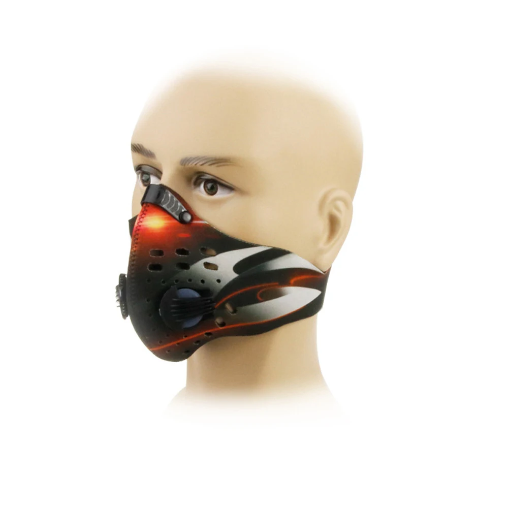 Велосипедная маска для лица с активированным углем с двойным фильтром для лыжного тренировок для бега на открытом воздухе с защитой от пыли, Аксессуары для велосипеда