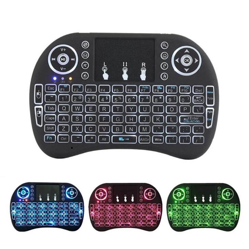 

2.4G i8 Mini Wireless Keyboard Russian Spanish LED Backlit Air Mouse With Touchpad For Smart TV Google Android TV Box PC PS3/PS4