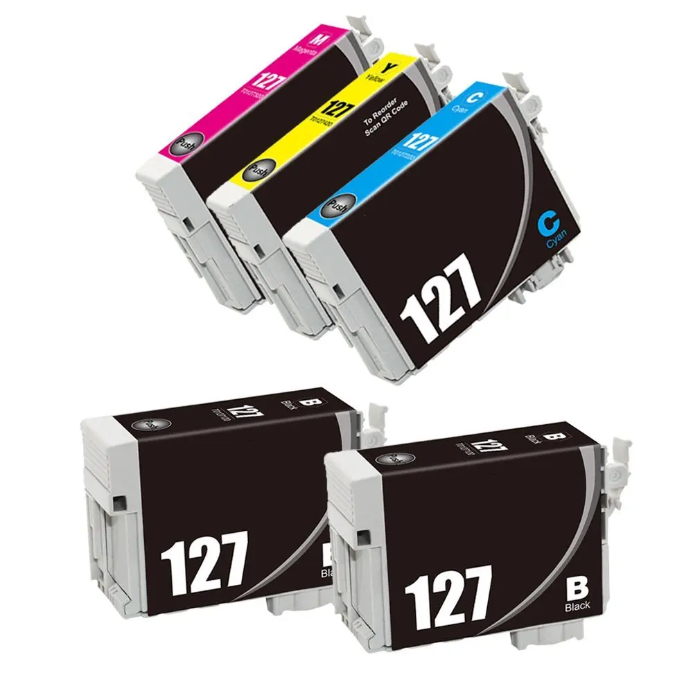 5 Pack 127 Ink Cartridge Compatible With Epson Stylus NX625 NX530