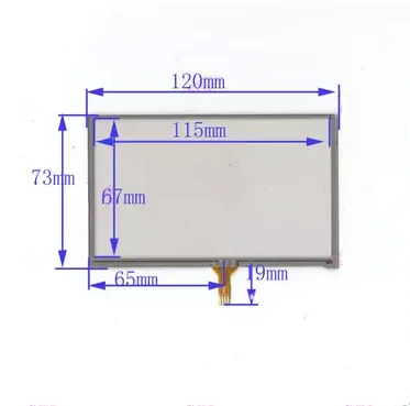 

120*73 new 5 inch 120mm*73mm AT050TN33 four wire resistance touch navigation screen