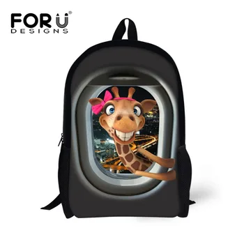 

FORUDESIGNS Fashion Hot Selling 3D Printing Vivid Carton Animal Schoolbag For Boys And Girls Children Primary School Backpack