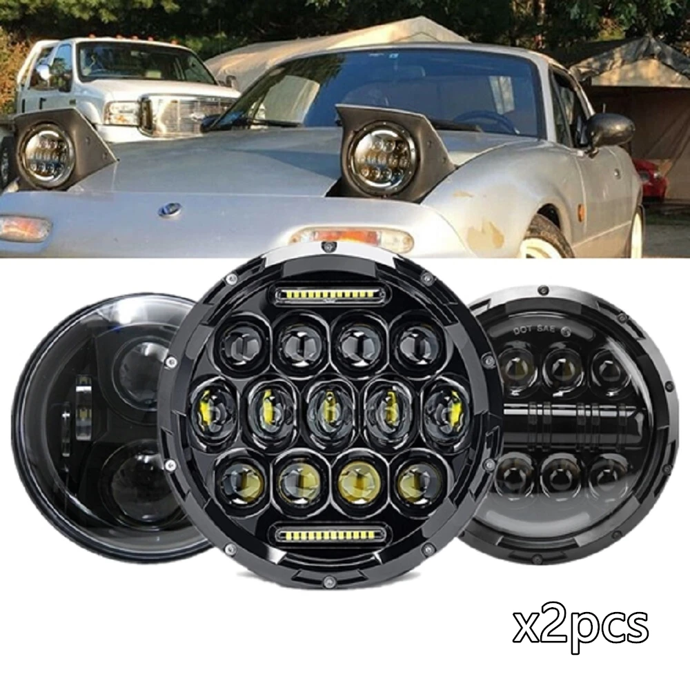Фара светодиодная 7 дюймов с указателем поворота для Mazda Miata MX5 1990 1997 Lada 4x4 urban Niva Hummer