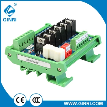 

GINRI JR-6J relay Module Control Board Transistor module 6 channel terminal block PLC DC power amplifier board 24V free shipping