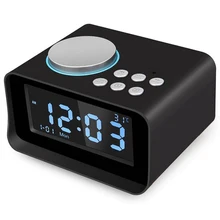 США Plug портативный Bluetooth динамик с мультфифункциональные часы время Bluetooth стереозвук Колонка цифровая Поддержка Tf карта Au
