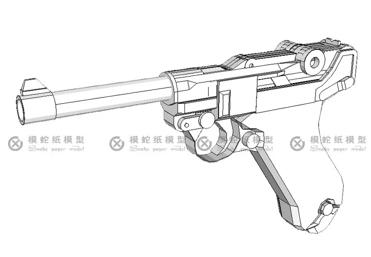 Ruggie P08 пистолет Бумажная модель оружие пистолет 3D ручной работы рисунки Военная бумага головоломка игрушка