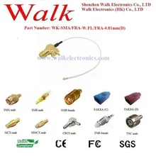 RF0.81 кабель в сборе: SMA женский Прямоугольный угол для монтажа на печатную плату до W. FL/IPEX 3 Женский правый угол с кабелем 0,81 мм(D
