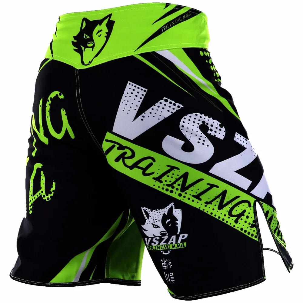 VSZAP мужские Муай Тай боксерские шорты с принтом ММА шорты для борьбы с захватом короткие ударные гелевые тайские боксерские трусы MMA Boxe Green