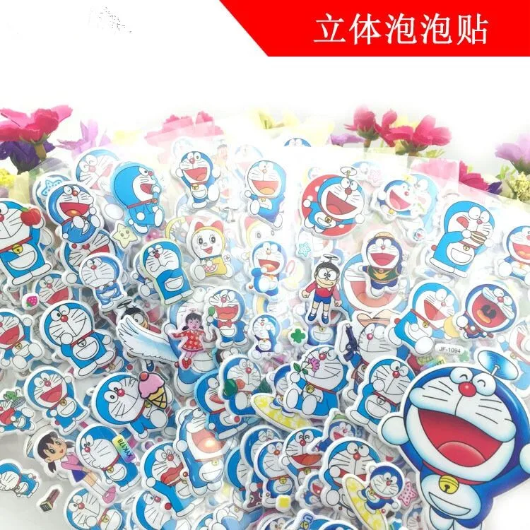 6 листов/лот идеи рождественских подарков мультфильм 3D пузырь стикер Doraemon день рождения подарки поставки наклеек