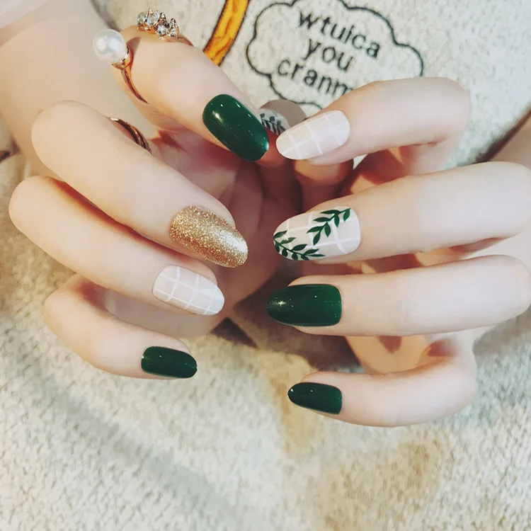 Correção de Unhas Dicas com 2g Novo Excelente Packs Moda Noiva Unha Falsas 24 Cola Senhora Sexy Diária Dedo Lucxry Mulheres Falso Prego 3