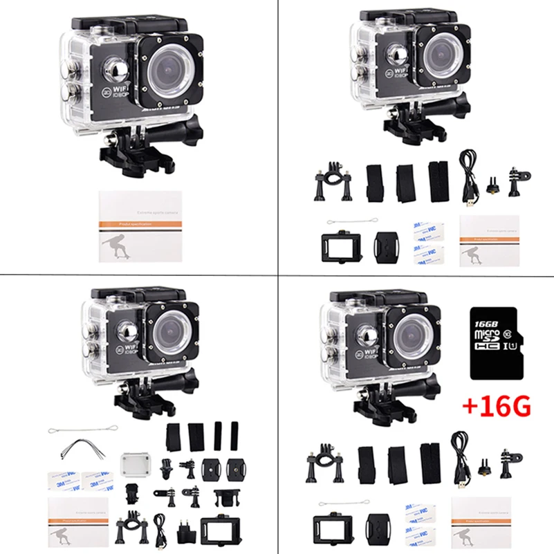 Экшн камера Ultra HD Novatek96655 Wi Fi 14 МП 170 дюйма|Экшн-камеры| |