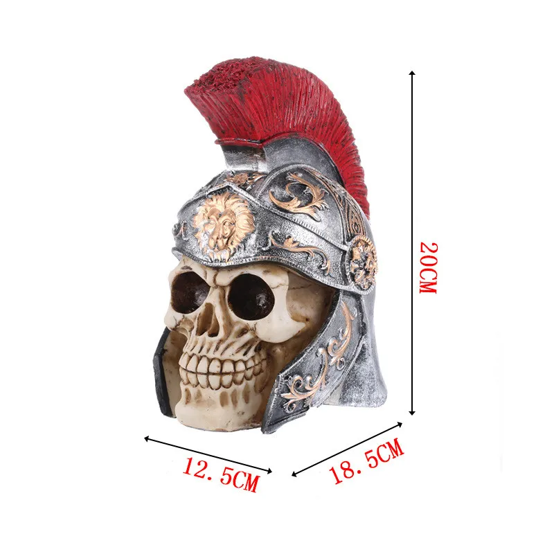 MRZOOT смолы ремесло украшения дома Скелет Череп модель в стиле панк украшения носит шлем Спартанский воин реквизит - Цвет: 001