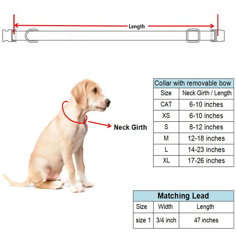 Hilkycton Plaid Dog Collar Leash Set with Bow Tie Adjustable Cute Puppy  Collar with Durable Metal Buckle Girls Boys Dog Collar for Small Medium  Large