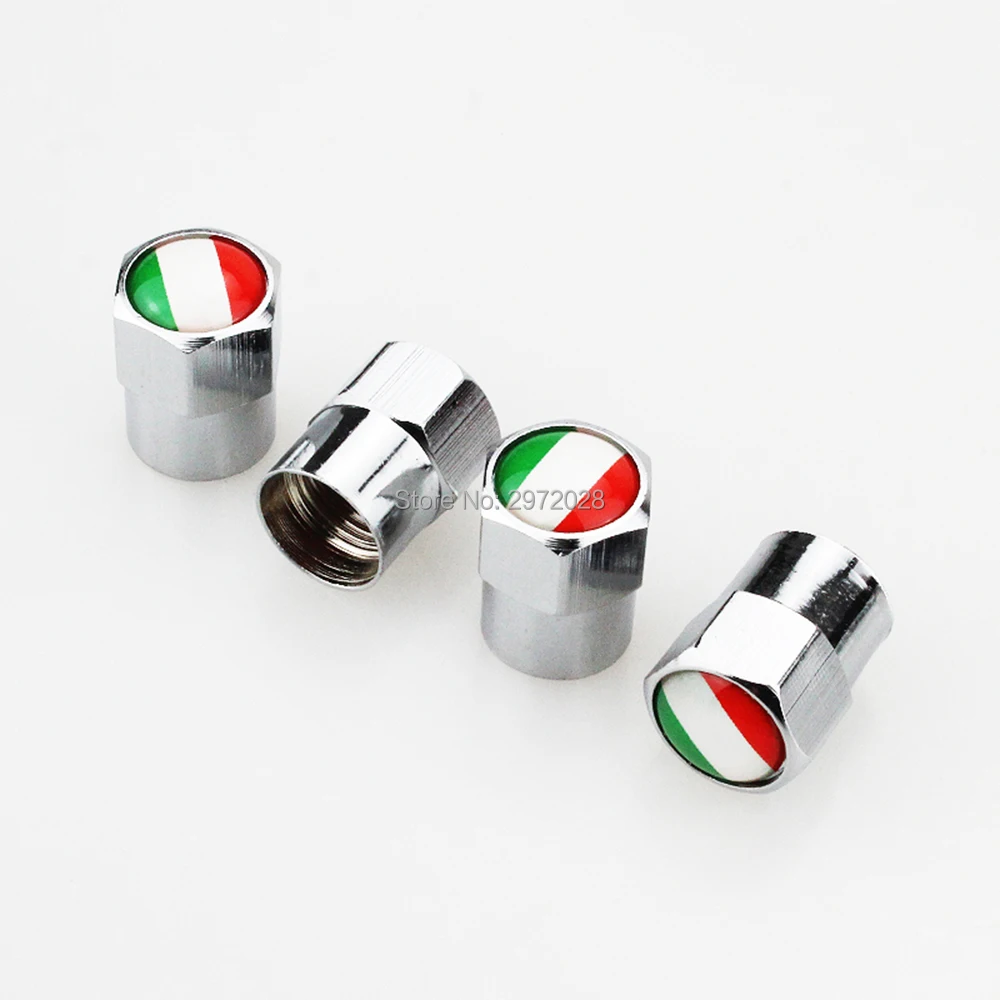 

40 x Car Styling Stainless Zinc Alloy Italy National Flag Car Tire Valve Caps Wheel Tires Tyre Stem Air Cap Airtight Covers