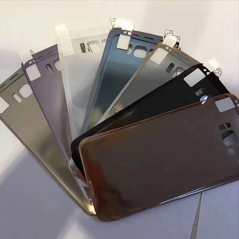 10 шт./лот fenghemei красочные 3D спереди и длинное сзади полная защита для корпуса для Samsung Note 8 Note 9 S8 плюс(не калёное Стекло - Цвет: Front Back Gold