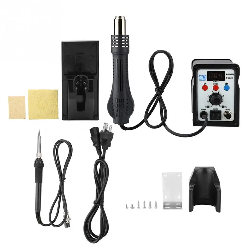 

8786D 2 in 1 SMD Rework Station with Hot Air Gun & Soldering Iron for Phone Repair