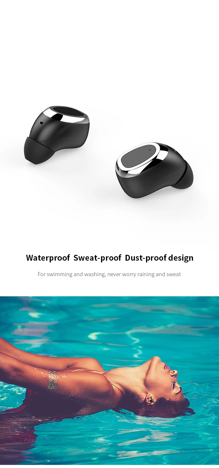 True Wireless Earbuds Micro Earpiece Mini Twins Headset Stereo Ear Bluetooth Earphone Headphones with 1100mAh Box (8)
