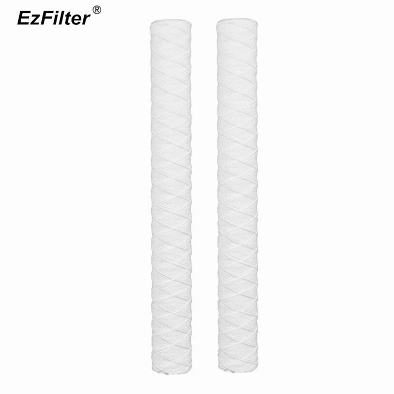 

20" POLYPROPYLENE PP STRING WOUND SEDIMENT FILTER CARTRIDGE 1 Micron/ 5 Micron FITS Commercial RO Water Purifiers 2PCS/Pack