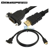 Danspeed 1 м 3 фута HDMI Мужской к женской панелью крепление позолоченный удлинитель HDTV кабель HDMI m/F кабель для аудио