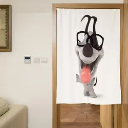 Пользовательские 3D двери Шторы Панель мультфильм Naughty Dog узор полиэстер Кухня Шторы детей Спальня для Гостиная домашний текстиль
