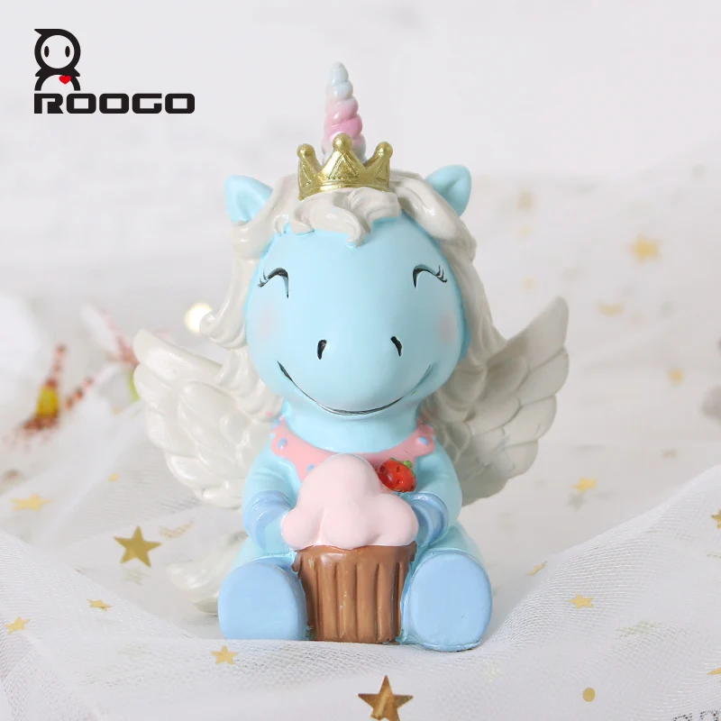 Roogo аксессуары для украшения дома мультфильм сладкий Единорог миниатюрные