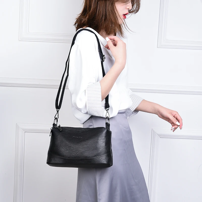

Betterance New 2019 Elegant Shoulder Bag Women Designer Luxury Handbags Women Bags solid Color Messenger Crossbody Bag for Women