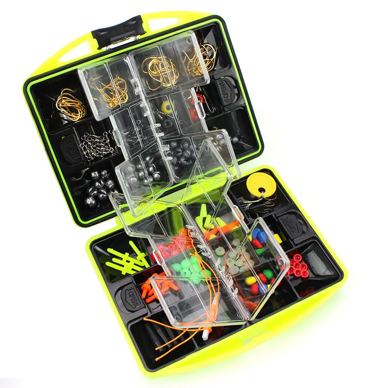 

24 Compartments Fishing Tackle Box Full Loaded Hook Spoon Water-Resistant Swivels Fishing Accessories Sinker Fishing Box Tackle