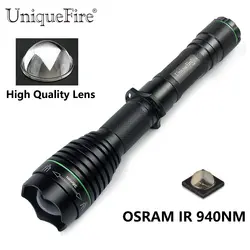 UniqueFire 1508 T38 ИК 940nm светодиодный фонарик Увеличить 3 режима Высокое качество фокус объектива Ночное видение свет охота лампы факел