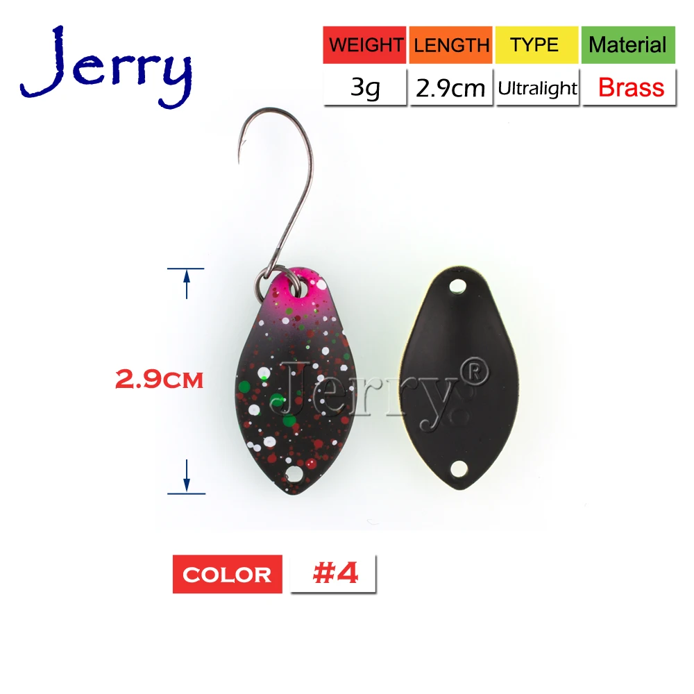 Jerry 1 шт. 2 г 3 широкие латунные рыболовные ложки воблер сверхлегкие приманки