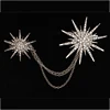 Hesiod Fashion Women Brooch Crystal Charm Star Sparking Chain Brooches Lady Dress Decoration Wholesale ► Photo 3/5