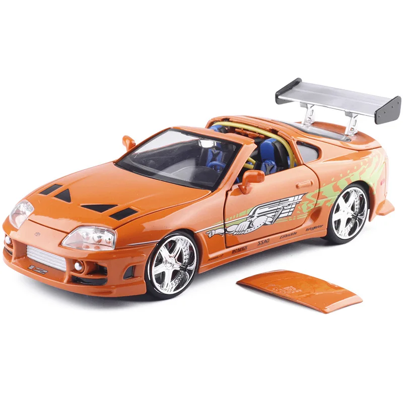 Высокая имитация Toyota выше orange 1995 спортивный автомобиль 1:24 передовая модель