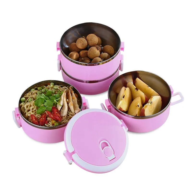 

WCIC Multi-Layer Lunch Box Large Capacity Bento Stainless Steel Dinnerware Sets Lunchbox Food Handle Case Tableware Container