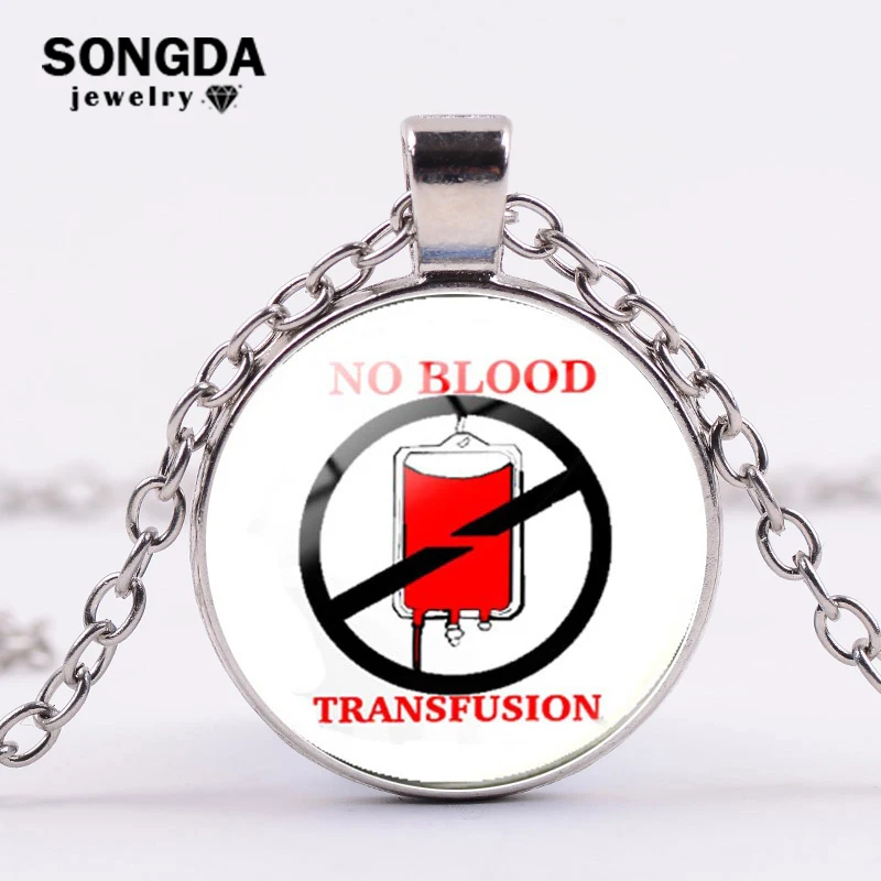 

SONGDA JW .Org Charm Praying Necklace No BLOOD Glass Photo Cabochon Jehovah's Witnesses 4 Different Color Long Chain Necklace