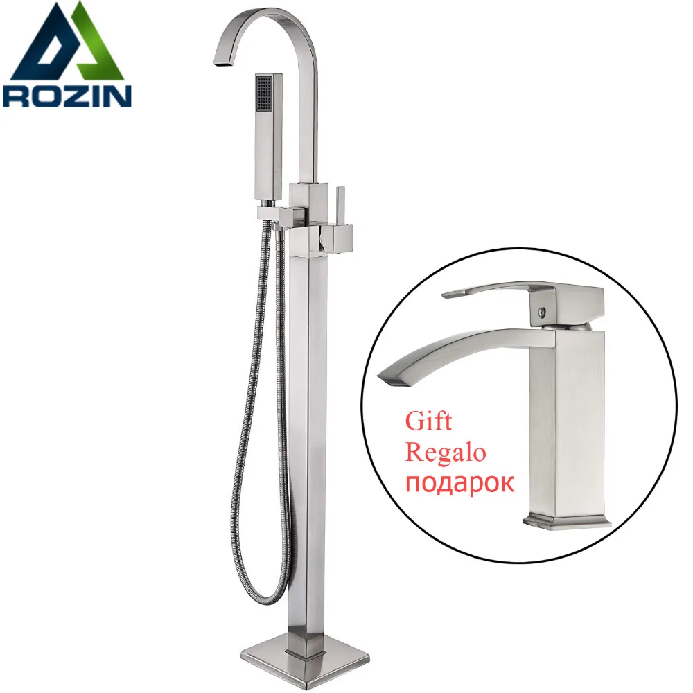 floor mount bathtub faucet waterfall spout floor mounted bathtub faucet with hand shower brushed nickel free standing bath tub mixer aliexpresscom chrome floor mount bathtub faucet waterfall spout floor mounted bathtub faucet with hand shower brushed nickel free standing bath tub mixer aliexpresscom chrome