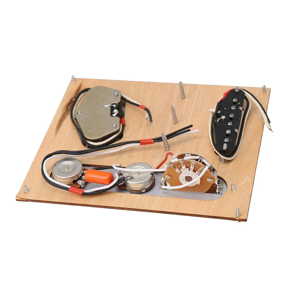 

Yibuy Silver Set of Control Line + Neck Pickup + Bridge Parts Electric Guitar Partial Installation