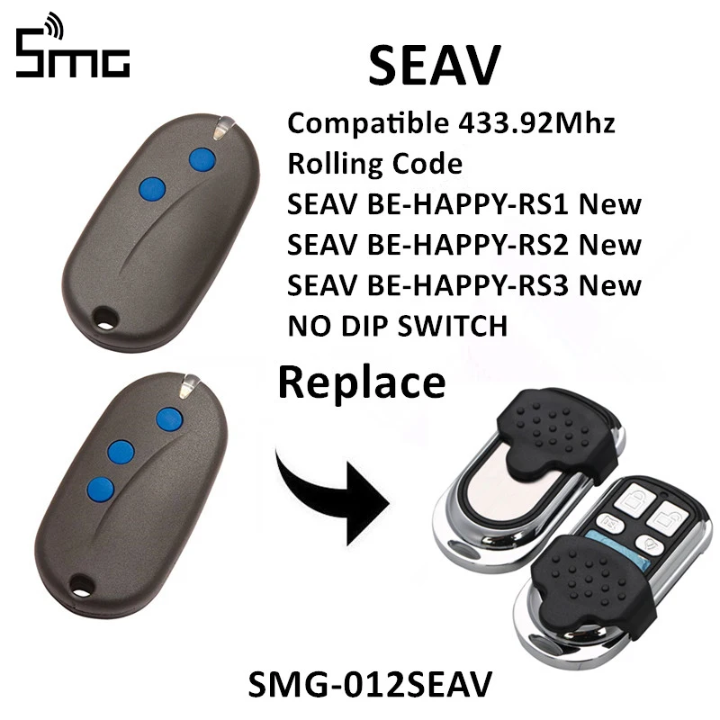 

SEAV garage door remote control SEAV BE HAPPY RS1 RS2 RS3 remote garage rolling code 433.92MHz remote control garage