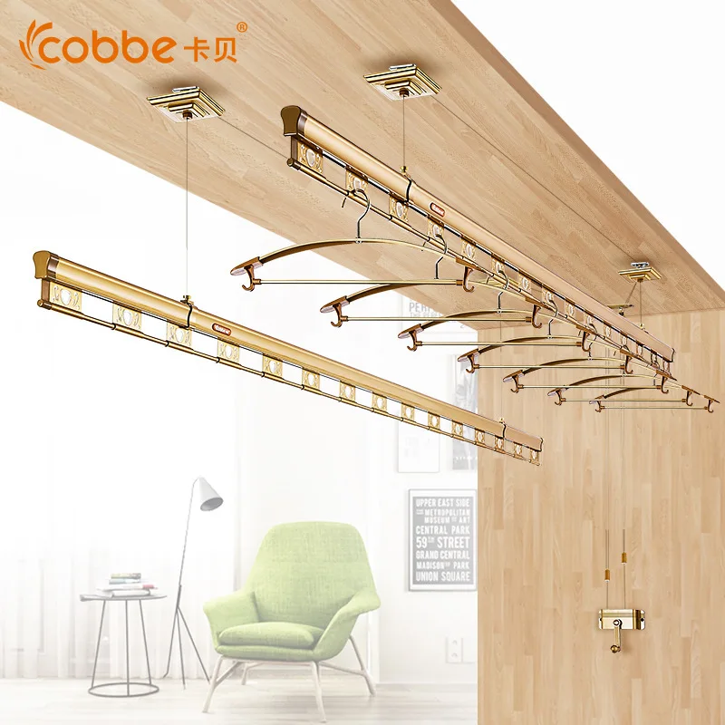 

Padlock Free Shipping Card Bei Interior Coat Hanger Drying Rack Balcony Lift Double Pole Type Of Airing Thickening Hand Dryer