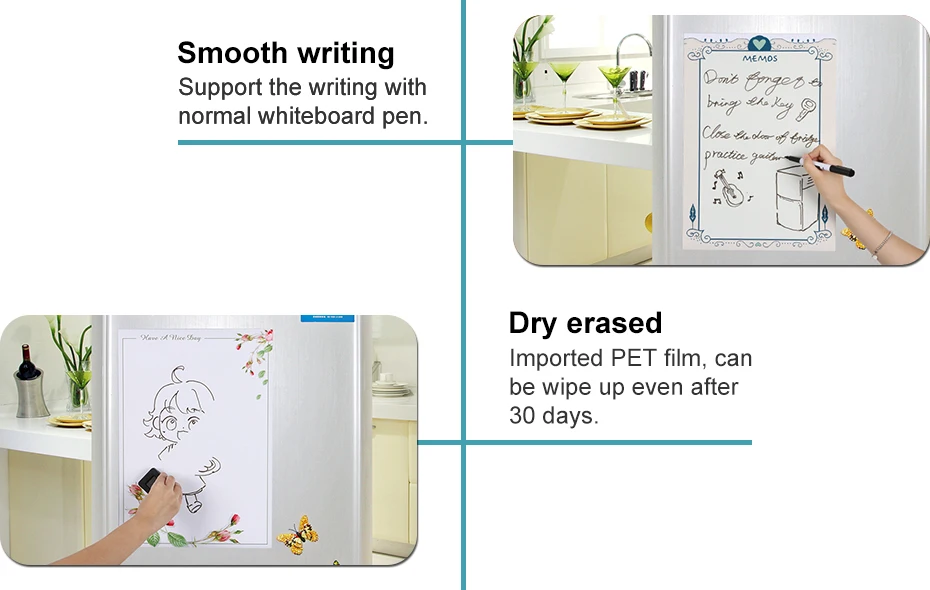 A3 Fridge Magnet Magnetic Board Stickers Removable Erase Drawing Writing  Fridge Message Board Magnets To Do List Memo Pad Notes 03