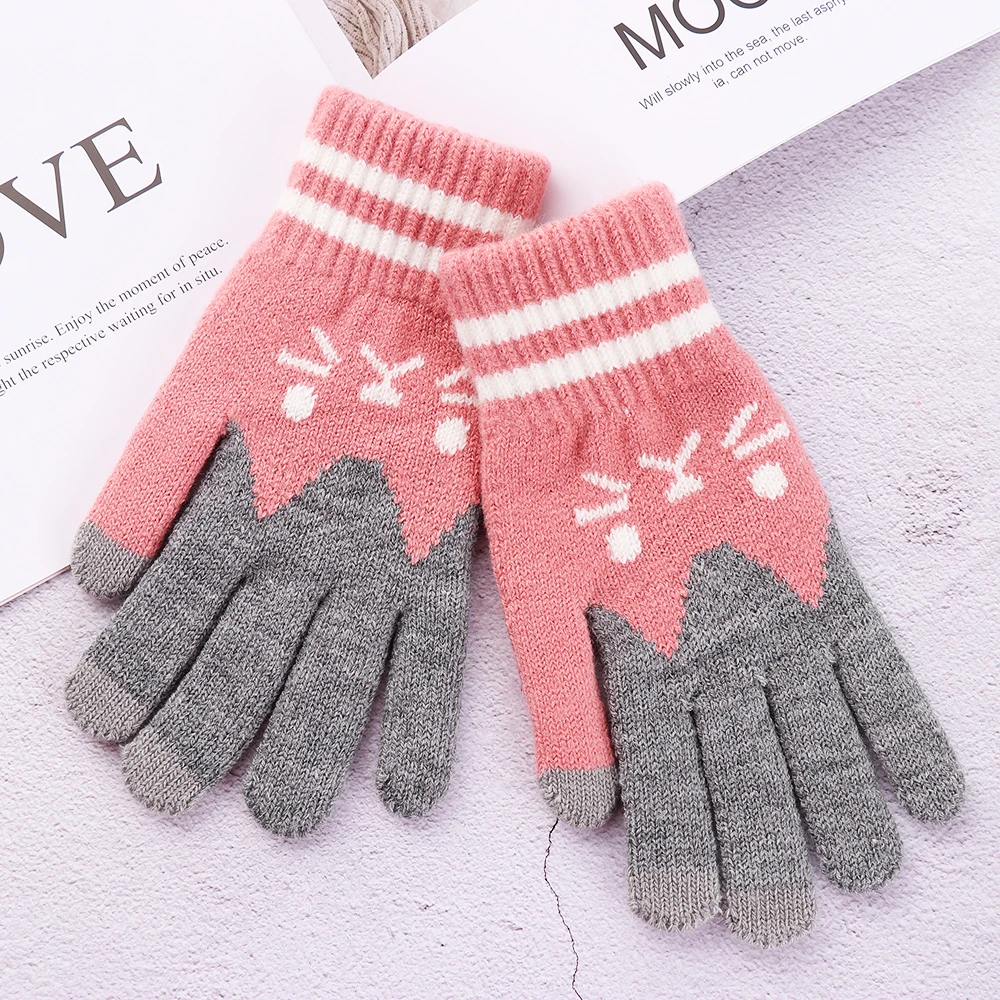 2018 Fashionable Winter Lovely Gloves Women Girl Cute Cartoon Cat