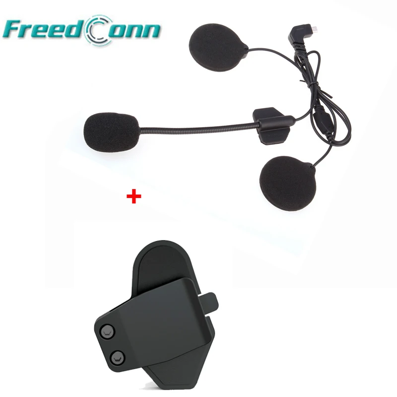 Гарнитура FreedConn с микрофоном и креплением на кронштейн зажим для шлема Bluetooth