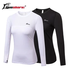 Queshark, женские быстросохнущие эластичные рубашки для йоги, дышащие, для фитнеса, с длинным рукавом, тонкие, сетчатые, спортивные, для спортзала, для бега, куртки