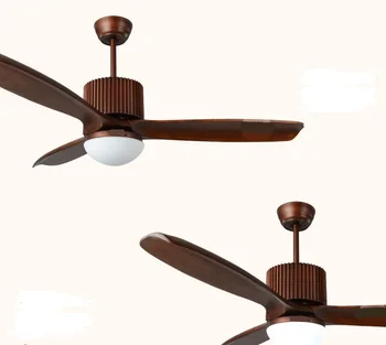 

Chandelier fan light with controller LED fan lamp living room solid wood dining room mute American three-leaf chandelier fan